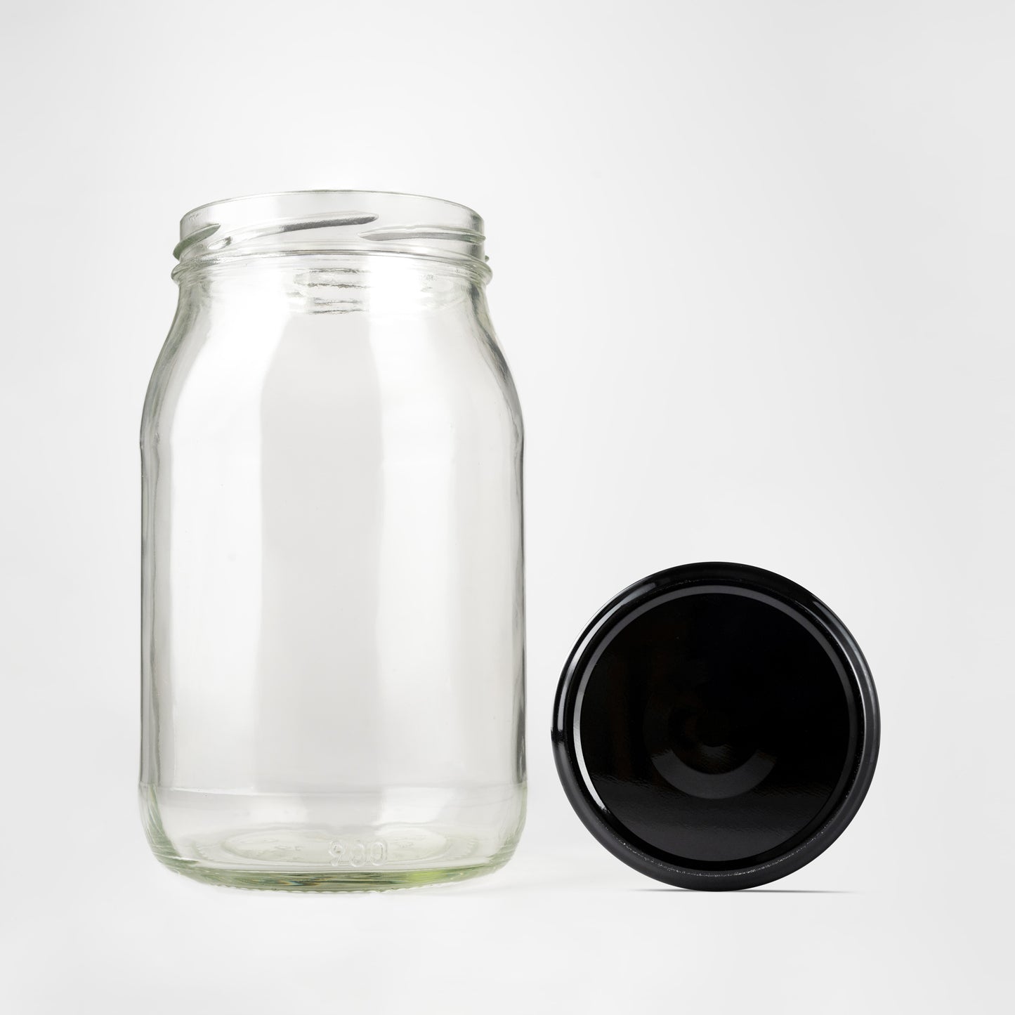 Glass Jar 880ml black lids