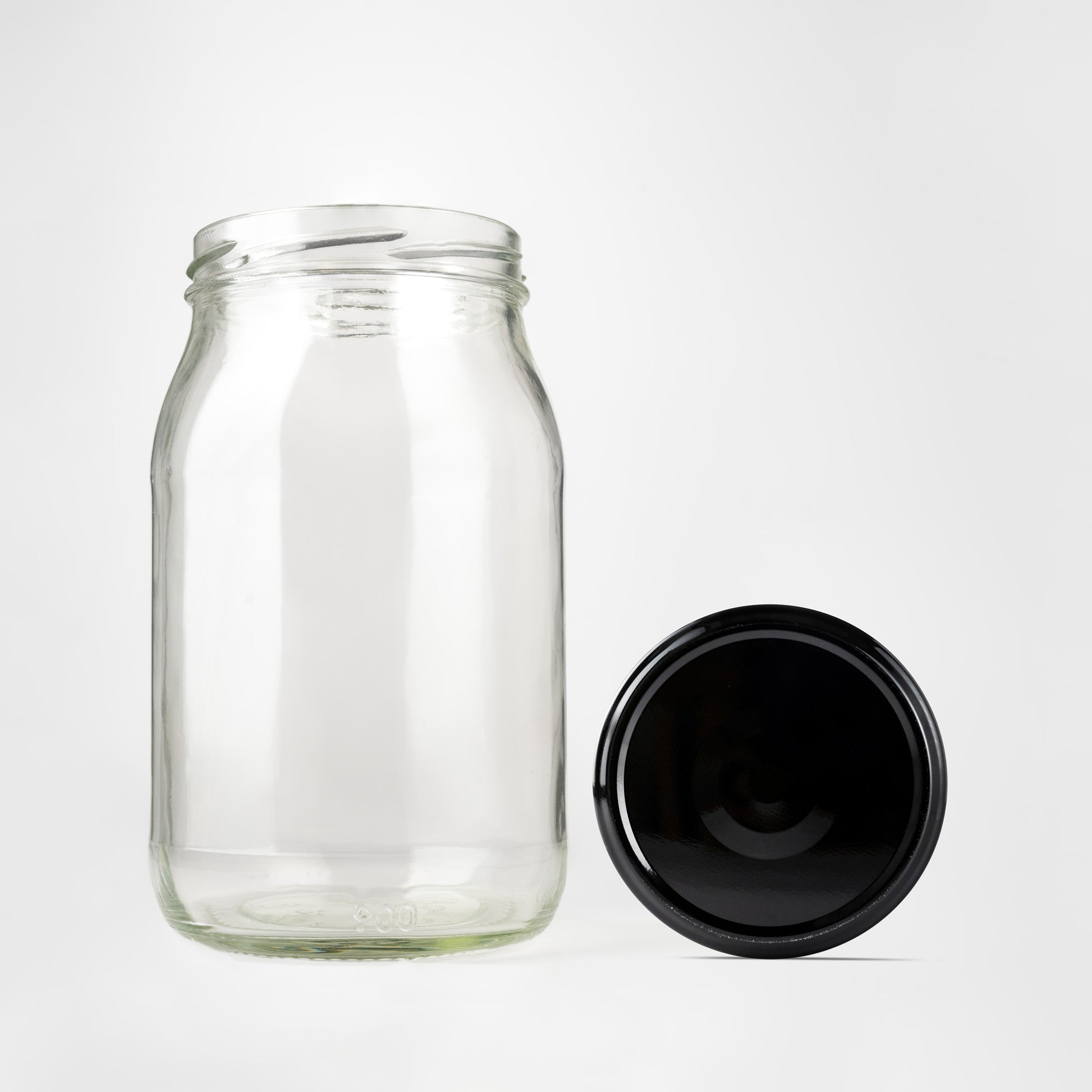 Glass Jar 880ml black lids