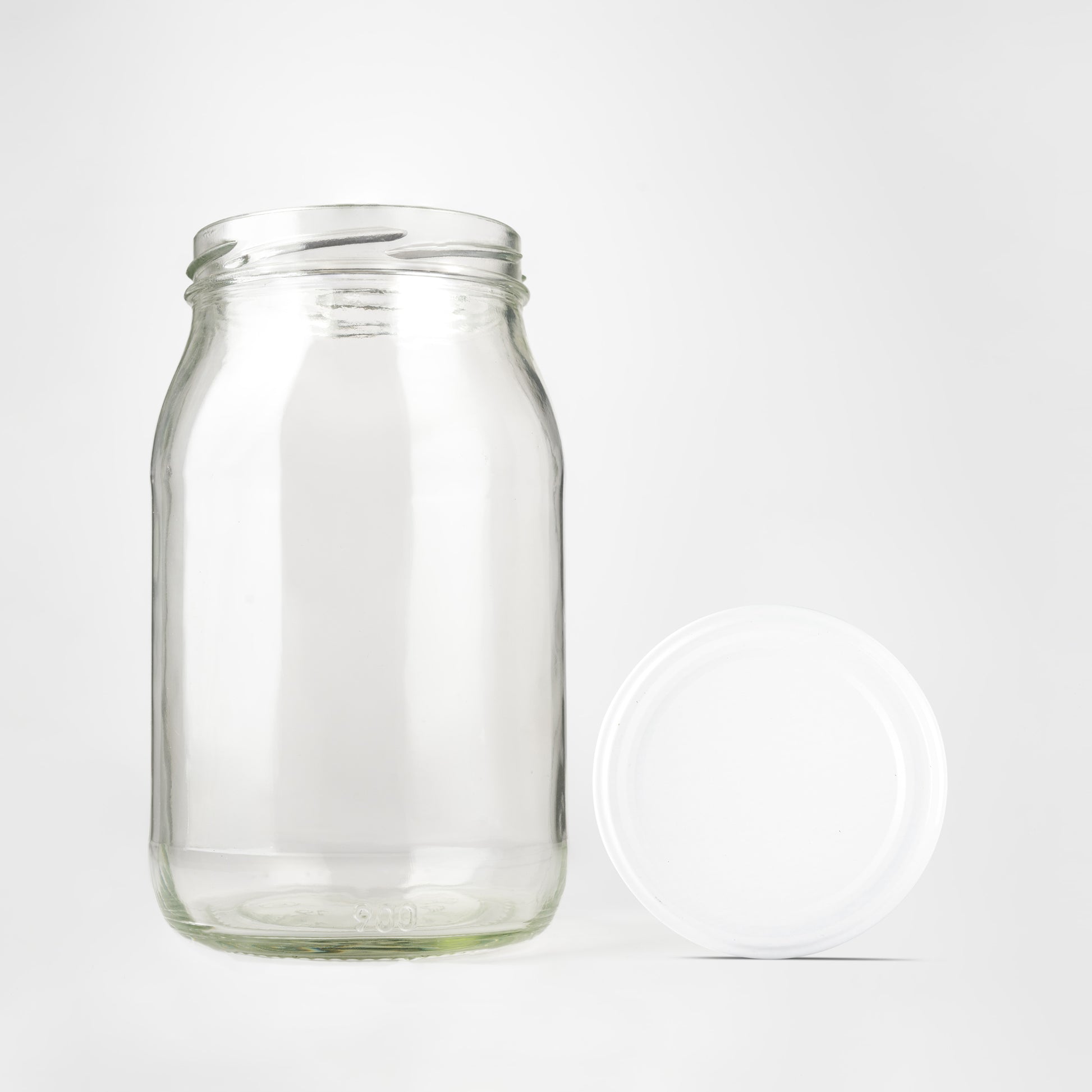 Glass Jar 880ml white lids