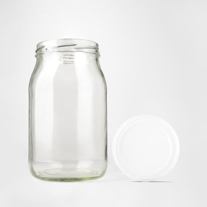 Glass Jar 880ml white lids
