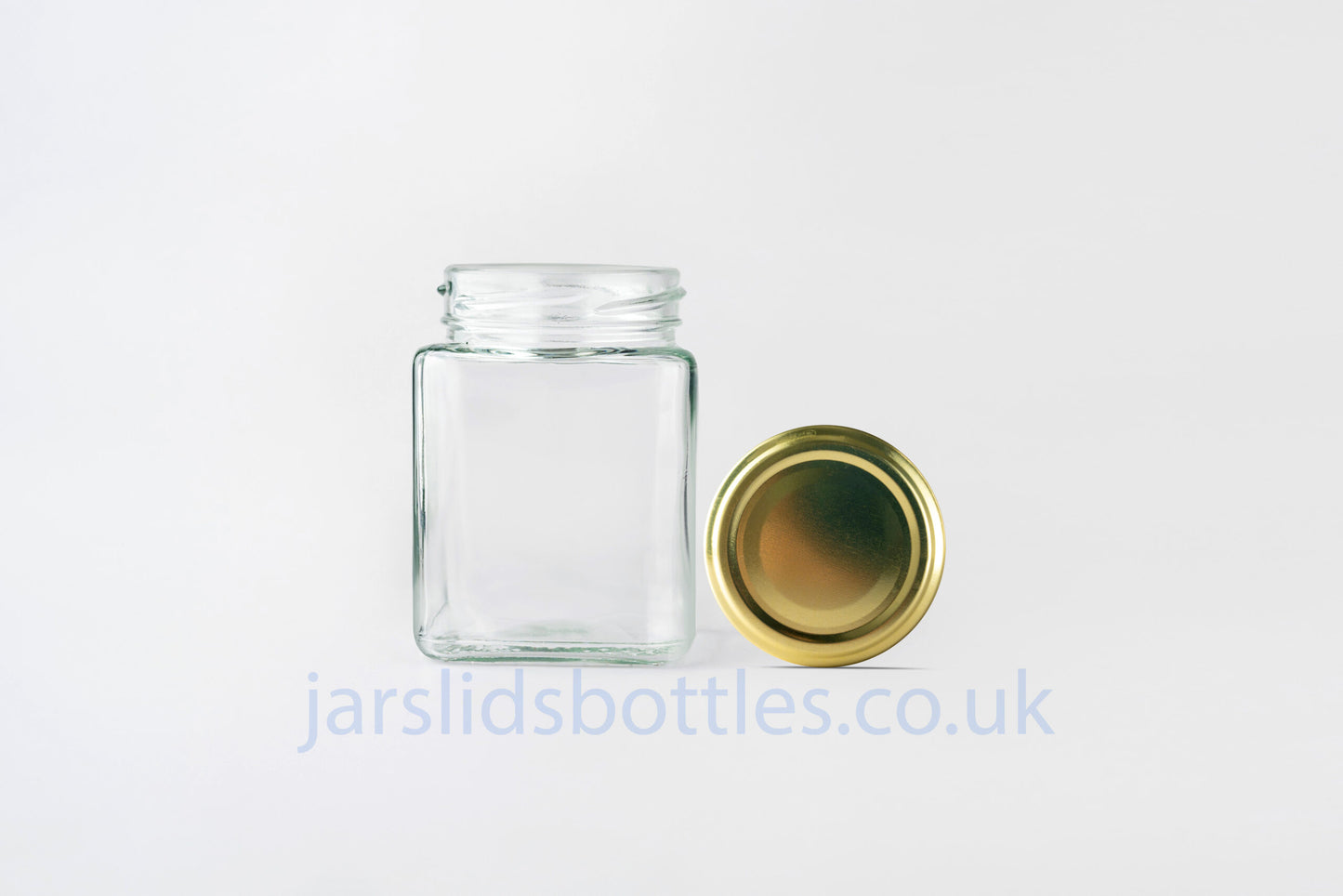 Glass Square Jar 106ml Liguria gold lid