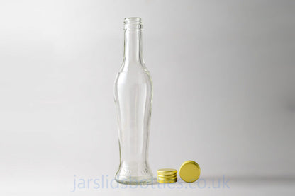 Glass bottle 200ml Amphora. Screw caps included. 
