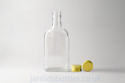 Glass bottle 200ml Flask. Screw caps. 