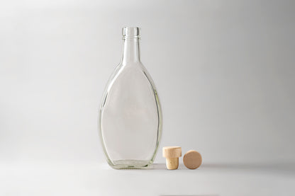 Glass bottle 200ml Quail. Cork stoppers included. 