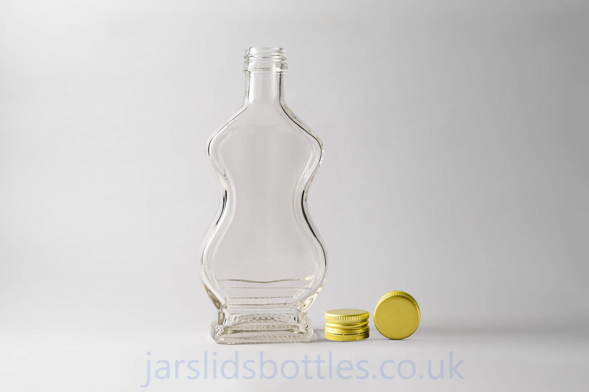 Glass bottle 250ml Onda. Coming with screw caps. 