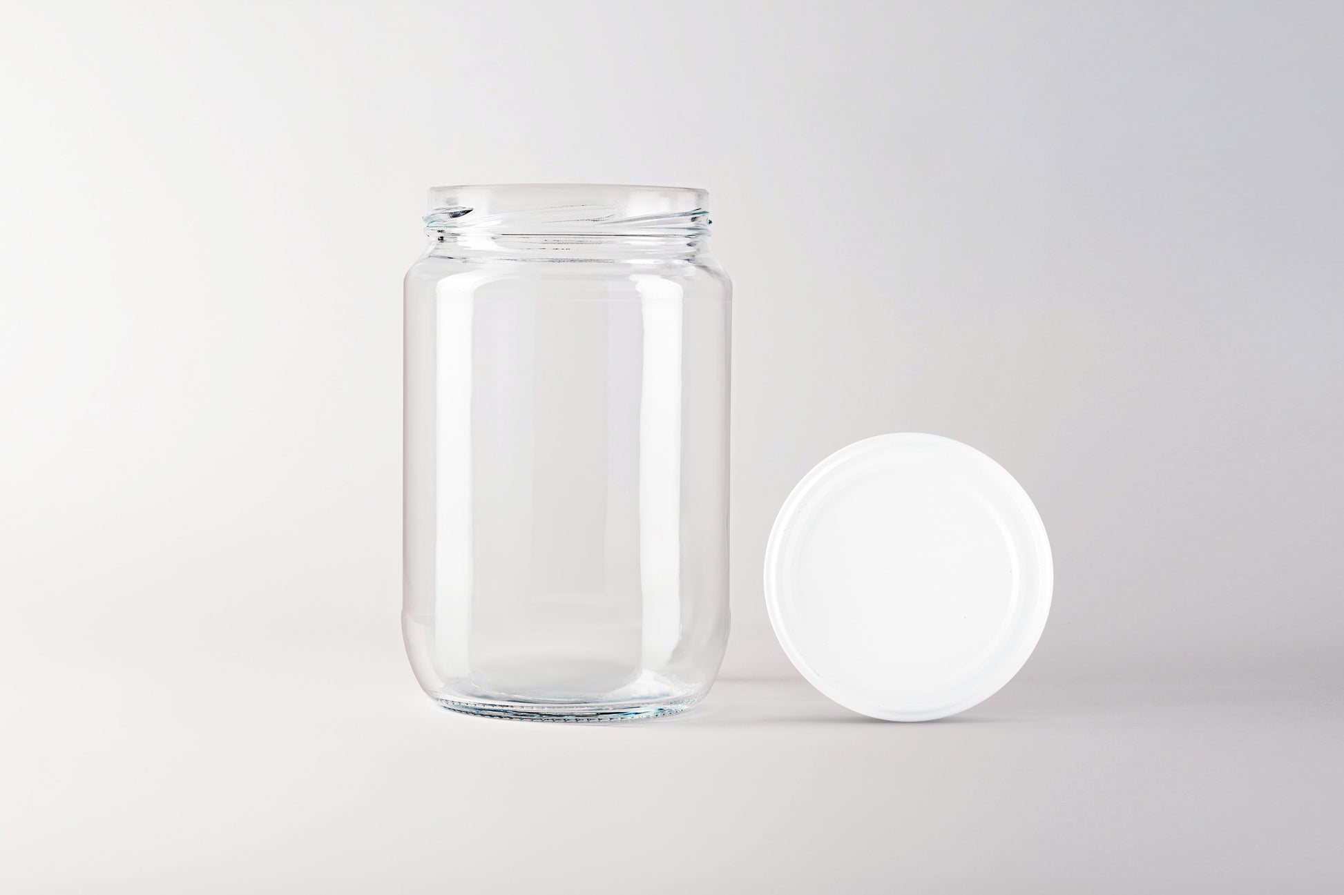 Glass jar 720ml Pickle white lids 