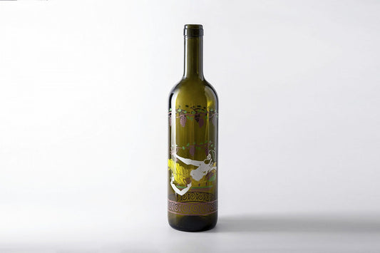 Wine bottle 0.75 L painted UVAG